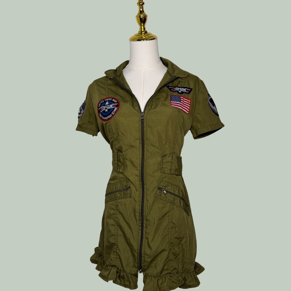 charades tom cat seal team six flight school green mini dress halloween costume